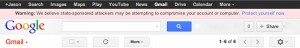Goolge Gmail old warning