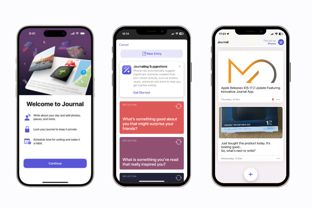 Apple Releases iOS 17.2 Update Featuring Innovative Journal App