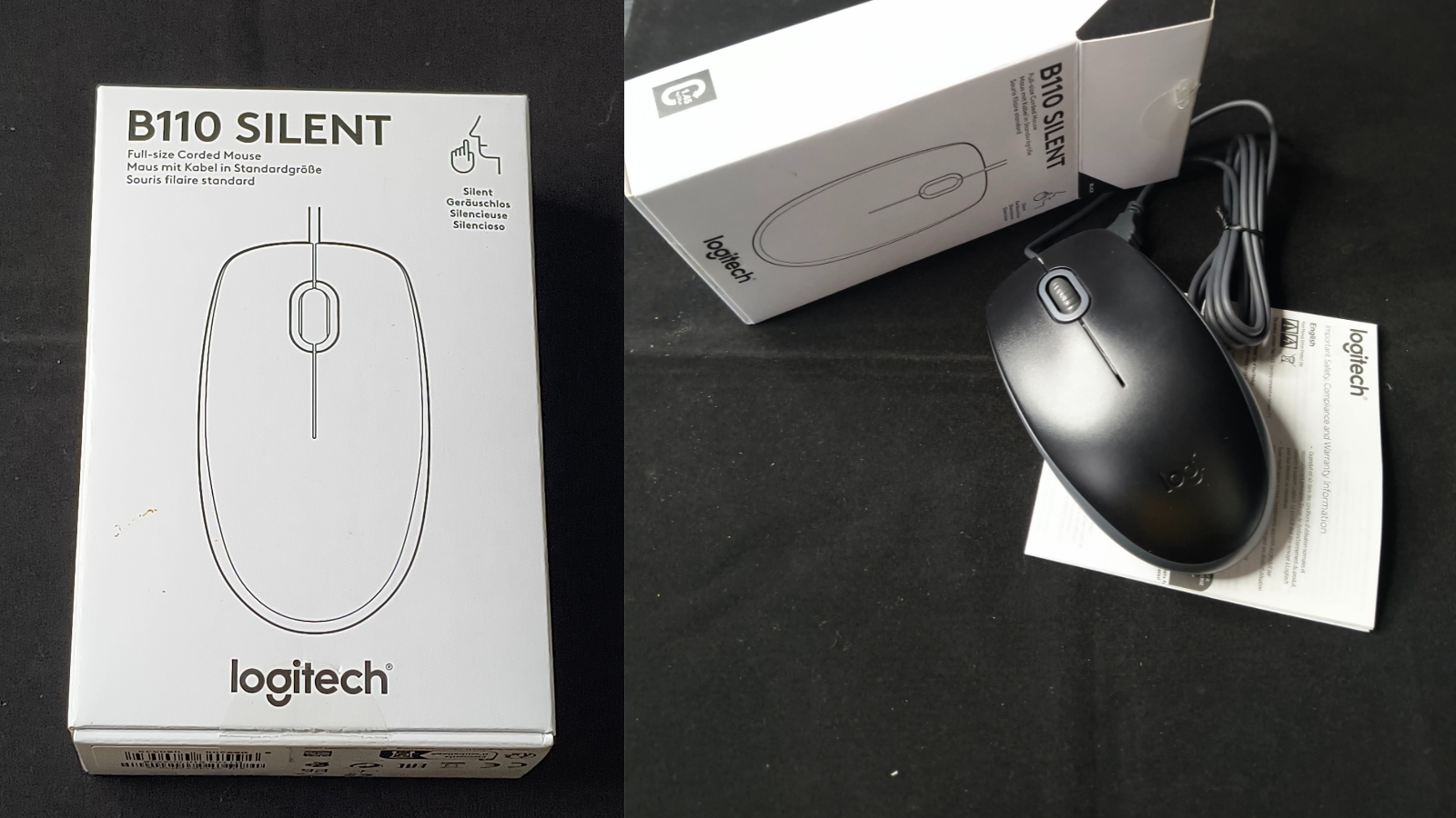 Logitech B110 Silent Wired USB Mouse (dimensions 1600x900 px)